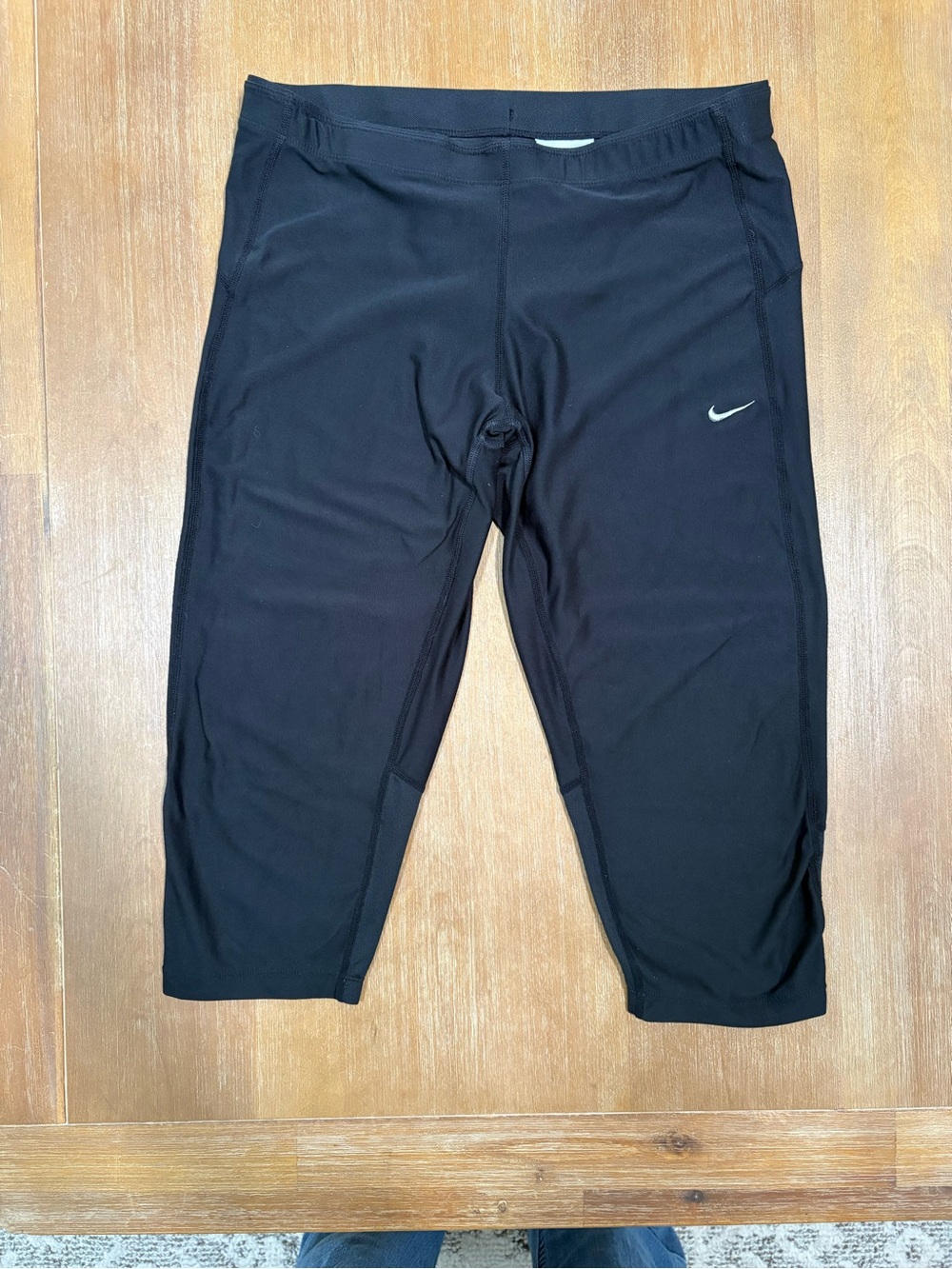 Nike Black Capri Leggings with White Swoosh